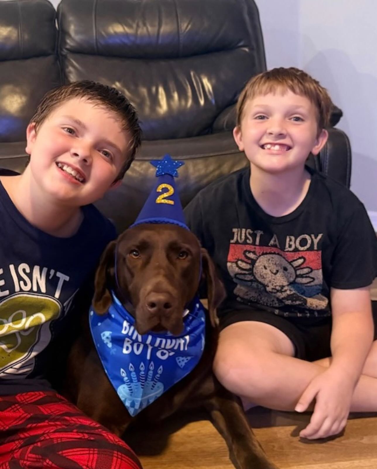 Service dog with family